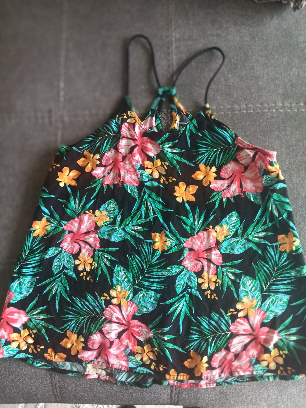 & Other Stories Black Floral Halter Cami